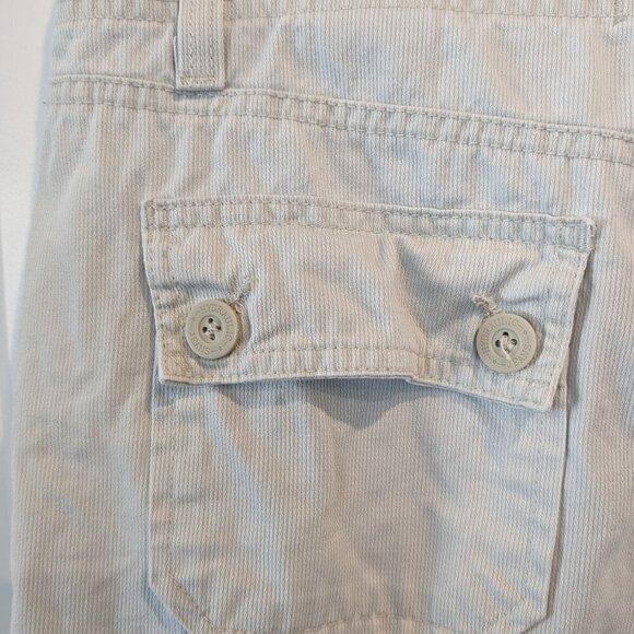 Hydraulic Skirt 9/10 Cream Waist Tie Drawstring Cotton Side-Vents Pockets Y2K - Picture 15 of 16